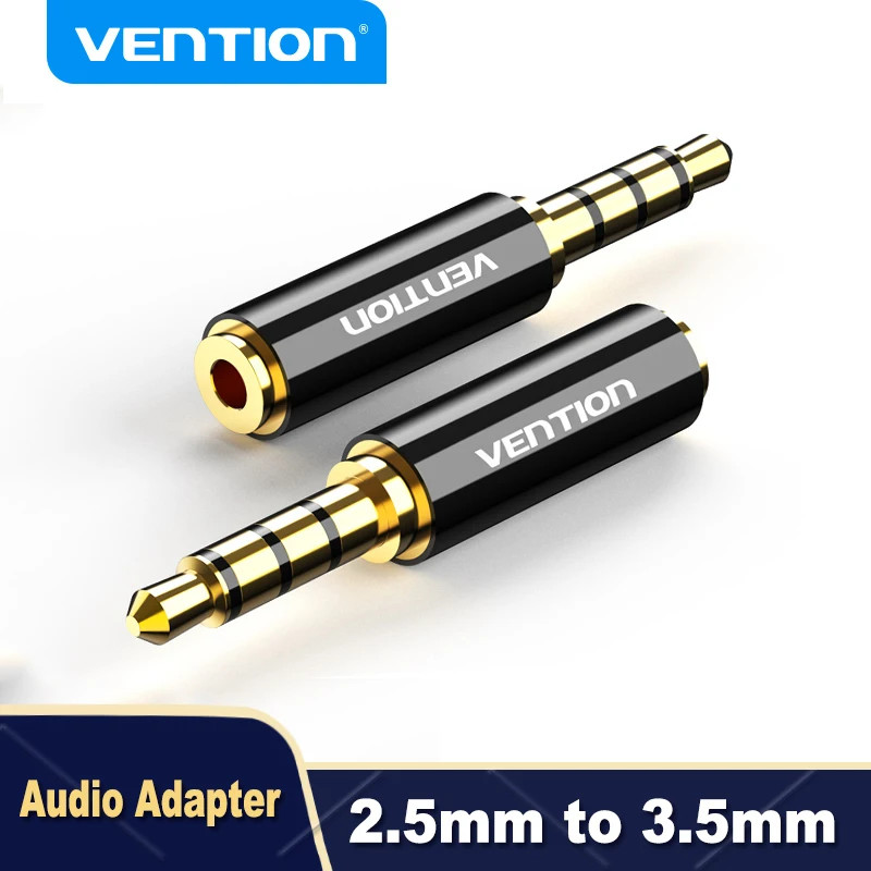 VENTION การระบายอากาศ 3.5 มม. ถึง 2.5 มม. แจ็คชายกับหญิงอะแดปเตอร์เสียงสเตอริโอสําหรับลําโพงแล็ปท็อปหูฟังแจ็ค ถึง สายเชื่อมต่อ 2.5 ปลั๊ก