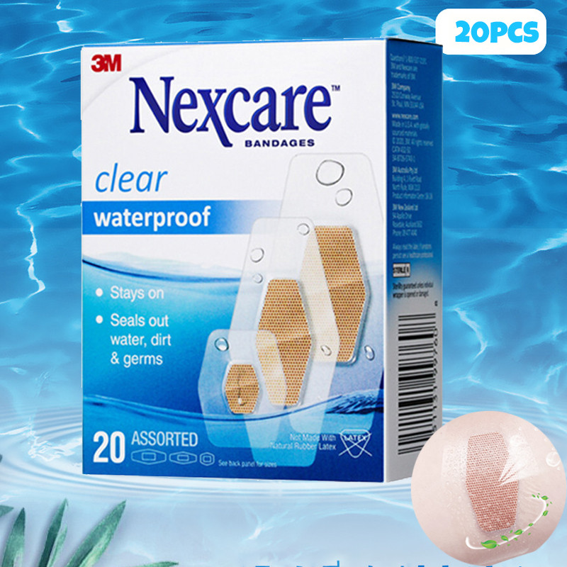 20pcs 3M พลาสเตอร์ปิดแผล กันน้ำ สามขนาดค่ะ ยกกล่อง Nexcare Max Hold