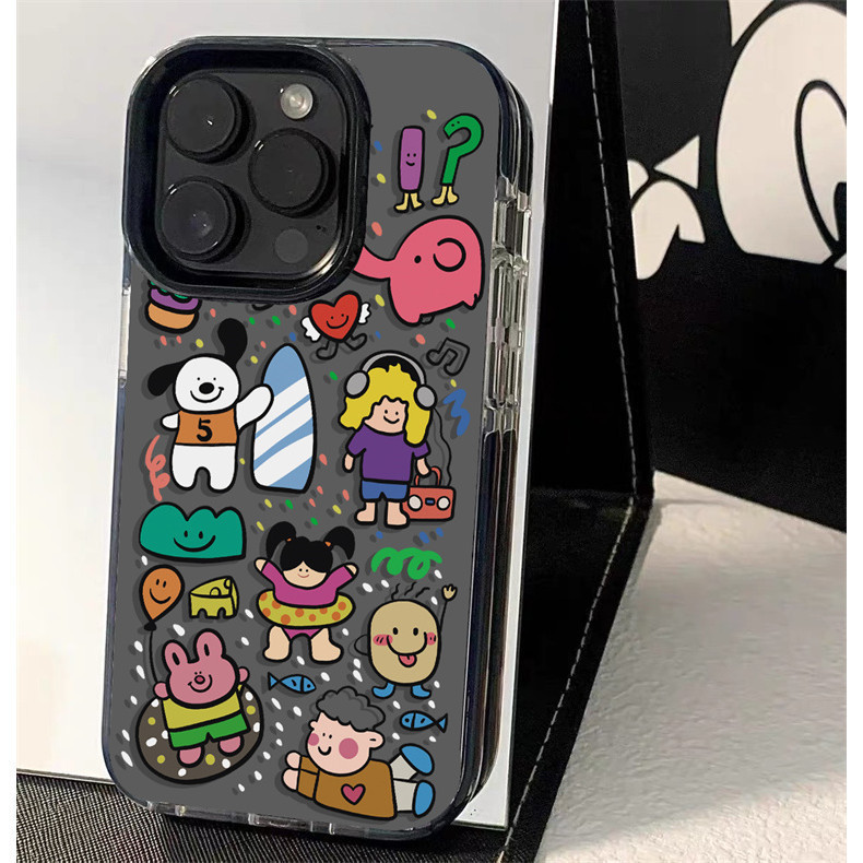 IPhone 18 18Pro 18ProMax 15 Series TPU ปกอ่อนเคสโทรศัพท์ INS Super Fire กล้องป้องกันขนาดเล็กสดสีสันสุนัขรูปแบบ 14 13 12 11 15plus 15promax Pro Max 8plus X XR Se
