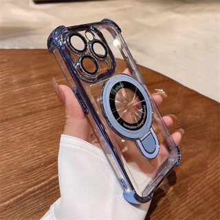 หรูหราชุบเคสโทรศัพท์กันกระแทกสําหรับ ไอโฟน 16 มือโปร สูงสุด 12 13 14 15 มือโปร สูงสุด 16 บวก ปลอกโปร่งใสพร้อมตัวยึดฝาครอบ