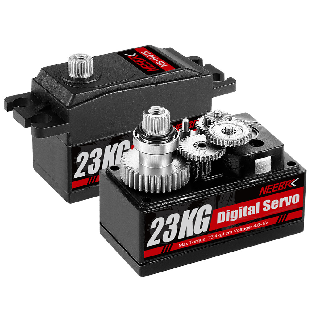 Neebrc 23KG Low Profile Digital Servo สั้นมาตรฐานแรงบิดขนาดใหญ่เกียร์โลหะสําหรับ 1/8 1/10 RC รถหุ่นยนต์ Axial Scx10 Crawler