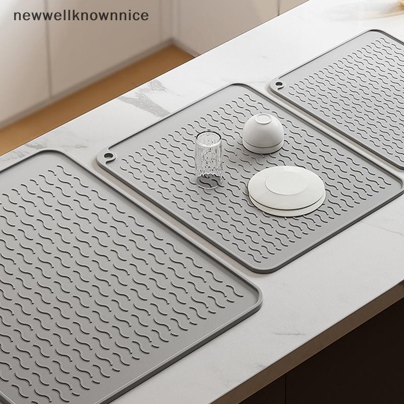 ใหม่wellknownnice ซิลิโคนจานแห้งทนความร้อนพับลื่นจาน Draining Mat ห้องครัวเคาน์เตอร์ถาดหยด Sink Pad TH