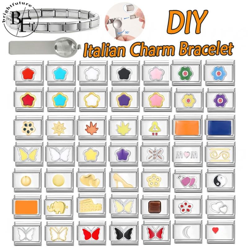 Golden Ship สร้อยข้อมือ Charm อิตาเลี่ยน Fit 9 มม.สร้อยข้อมือสแตนเลส DIY เครื่องประดับทําอุปกรณ์เสริม Retro บุคลิกภาพโมดูลสร้อยข้อมืออุปกรณ์เสริม