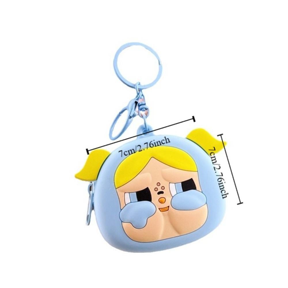 Ivory The Powerpuff Girls Doll Pendant, Silica Gel Backpack Pendant Cartoon Silicone Coin Purse, Portable Anime Figure Popmart Kawaii Crybaby Doll Key Ring Kids