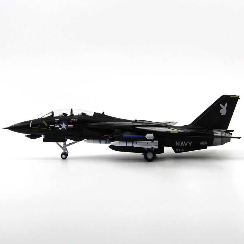 พร้อมสต็อก WLTK American F14 Tomcat Fighter VX-4 เครื่องทดสอบ Squadron เครื่องบินโลหะผสมรุ่นผลิตภัณฑ์สําเร็จรูป 1/100
