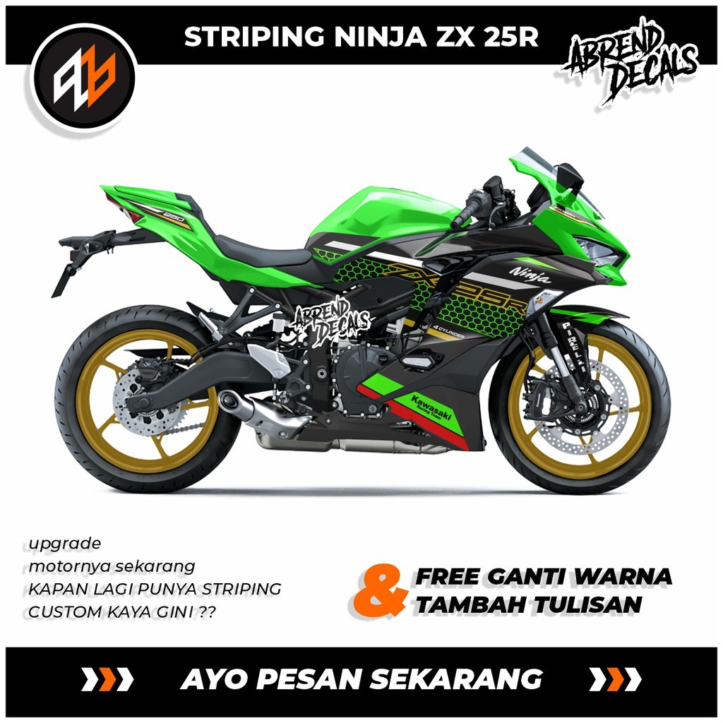 NINJA ZX25R STRIPING / KAWASAKI NINJA ZX 25 R / ZX25R สติ๊กเกอร์มอเตอร์ไซค์