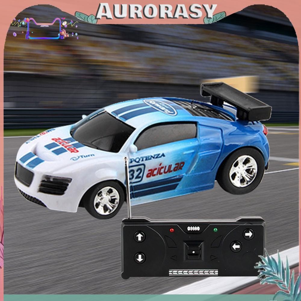 [AS] Coke Can รีโมทคอนโทรลรถ LED Light Mini RC Racing Vehicle รุ่นสําหรับเด็กผู้ชาย