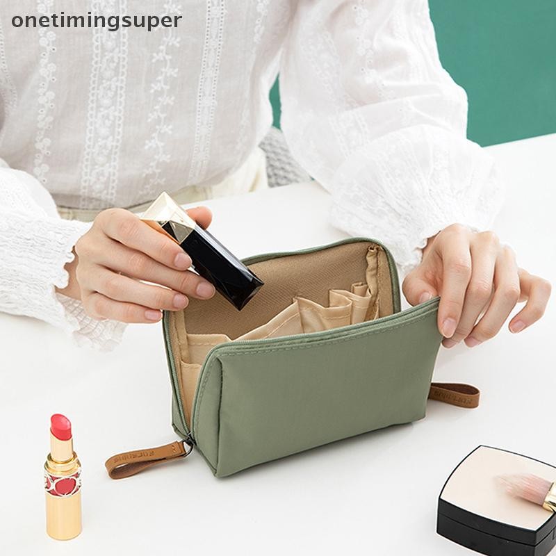Onetimingsuper กันน้ําขนาดใหญ่ความจุกระเป๋าแต่งหน้าหลายสีกระเป๋าเดินทาง Partitioned กระเป๋าเครื่องสําอางกระเป๋าถือ Lip Bag OTP