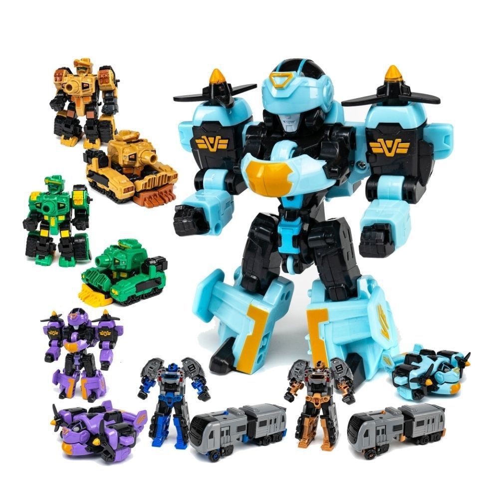 ใหม่เกาหลี Holle เครื่องบินรถไฟถัง Transformation พลาสติก Carbot หุ่นยนต์ Action TOY ตัวเลขเด็กการศึกษาที่ดีที่สุดของขวัญเด็ก