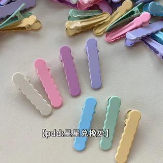 [คลังสินค้าพร้อม 100 ชิ้น] คลิปปากเป็ดสีเงา 5 ซม. กิ๊บติดผม diy Macaron กิ๊บติดผมไม่มีรอยต่อคลิปแบนตกแต่ง Handmade Hairpin วัสดุ