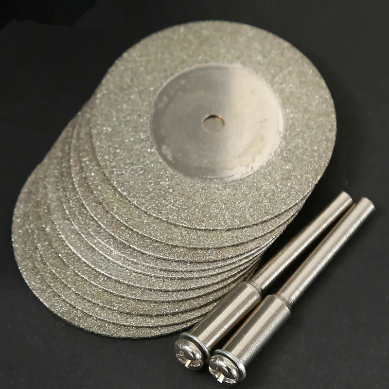 10pcs 35mm Stone Jade Glass Diamond dremel Cutting Disc Fit Rotary Tool Dremel Drills Tool with Two 