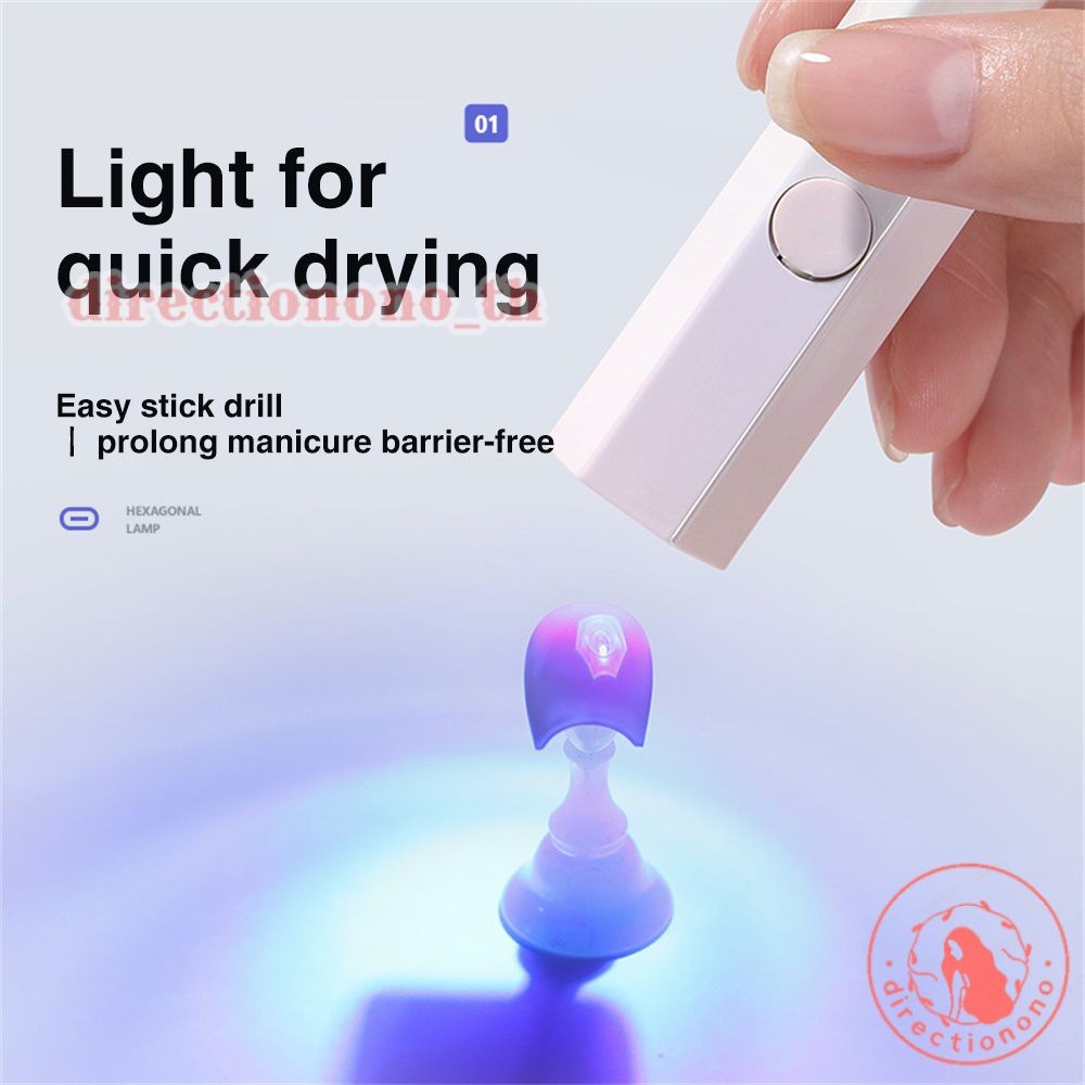 Annies โคมไฟยูวีแบบพกพาสำหรับเล็บ แห้งเร็ว พกพาสะดวก มี USB ชาร์จไฟได้ DIY โคมไฟอบเล็บแบบปรับแสงได้ DIRE