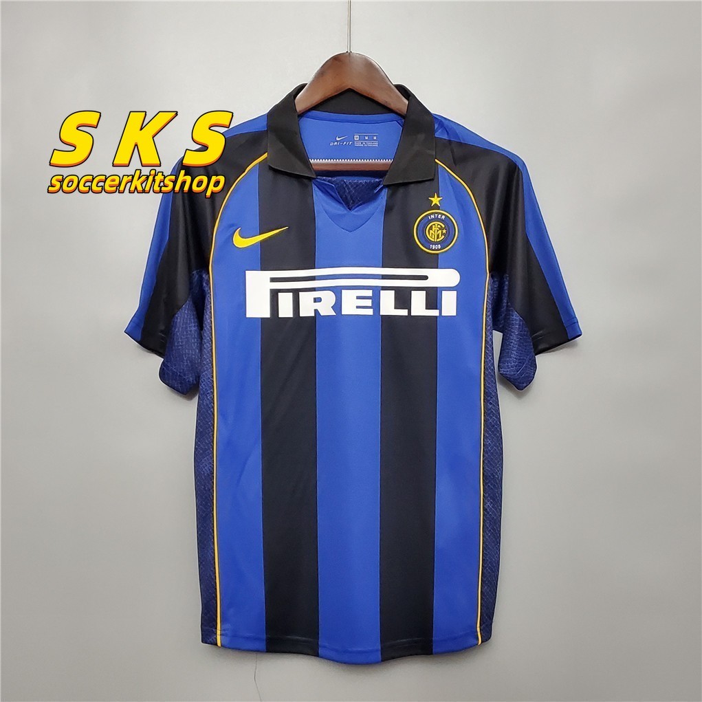 Milan inter 01-02 Home Retro Soccer Jersey Football #RONALDO #RECOBA