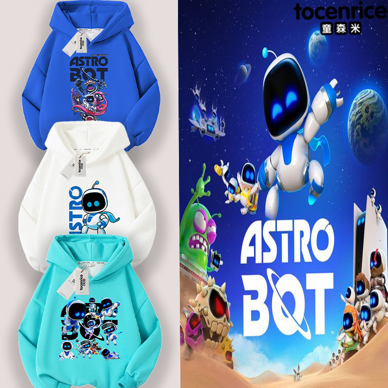 เสื้อฮู้ด Astro Bot ps5 สําหรับเด็กท็อปส์