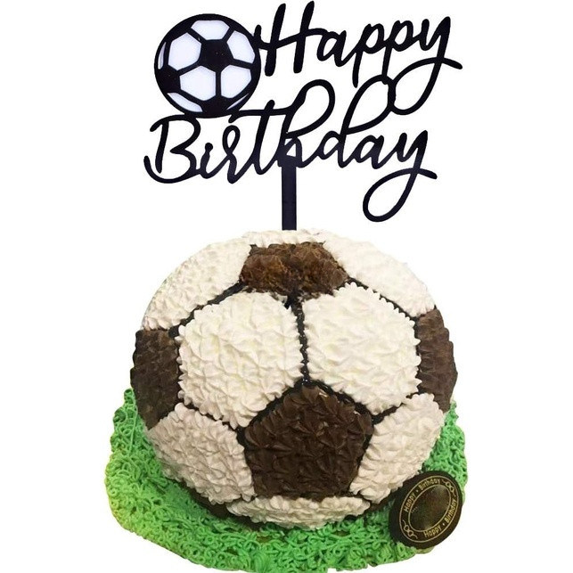ธีมฟุตบอล Aacrylic เค้ก Topper สําหรับเด็กวันเกิด CupCake Topper ผู้ชายวันเกิดวันพ่อเค้ก Topper อุปกรณ์ตกแต่งงานปาร์ตี้