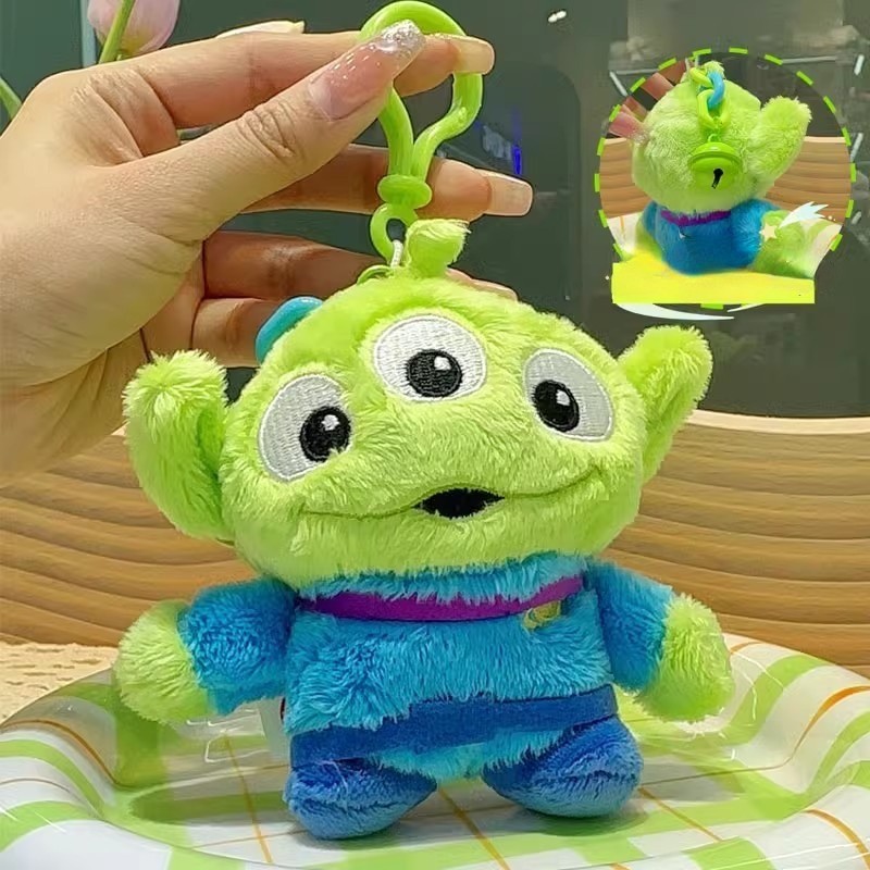 Toy Story พวงกุญแจตุ๊กตาการ์ตูนและน่ารักสามตาตุ๊กตาพวงกุญแจสาวกระเป๋าเป้สะพายหลังจี้เด็กของขวัญวันเกิดคริสต์มาส