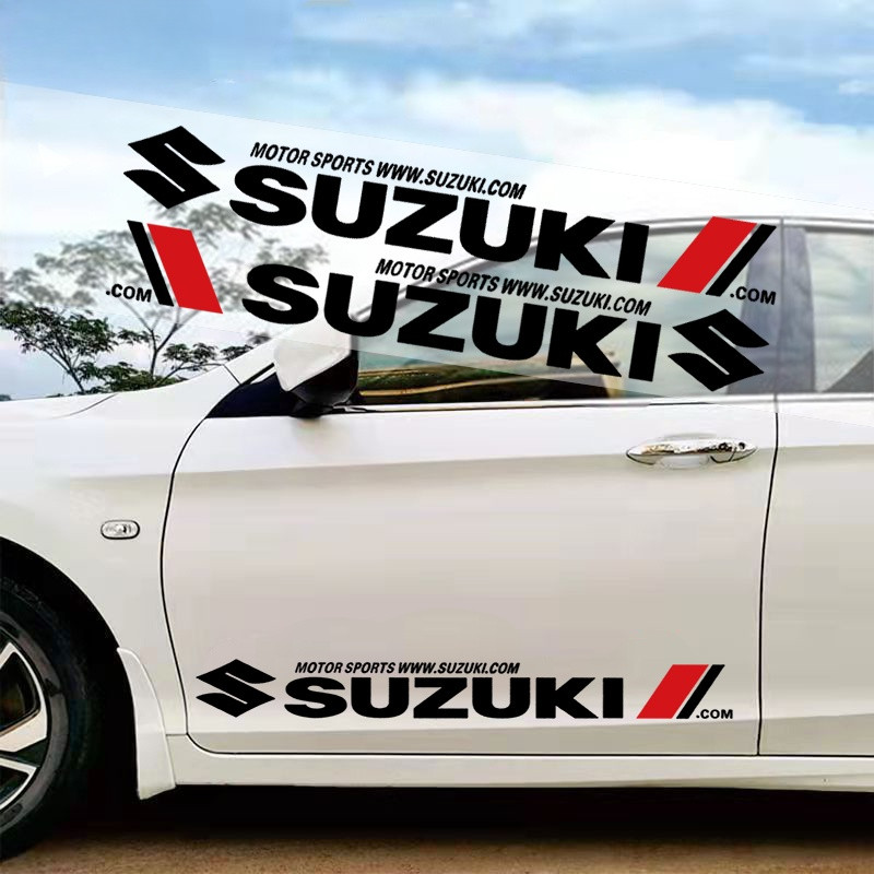 Suzuki สติกเกอร์รถประตูอัตโนมัติด้านข้าง Body Decor Decals Anti-scratch ฝาครอบรอยขีดข่วนสําหรับ Suzuki Swift Ertiga S-Ppresso XL7 Celerio Jimny Grand Vitara Dzire Ciaz รถตกแต่ง