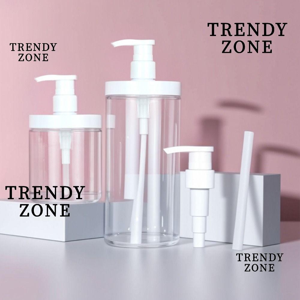 TRENDYZONE Refillable Large Capacity 500/1000ml Wide Mouth Pump PET Shower Soap Dispenser, Bottles for Shampoo Conditioner Lotion