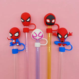 10 มม. & 94 สไตล์ Stanley หมวกฟางน่ารัก Kuromi Spider Man คริสต์มาสฮาโลวีนฟางฝาครอบกันฝุ่นขวดอุปกรณ์เสริม