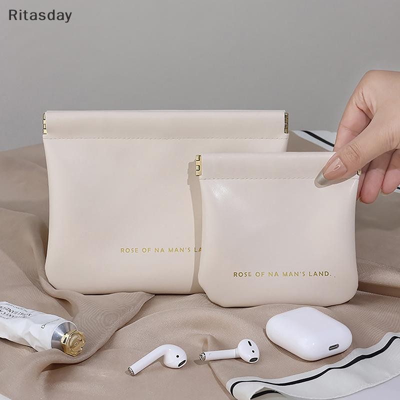 Ritasday แบบพกพา PU หูฟังกระเป๋าเครื่องสําอางริมฝีปากกรณีเหรียญการ์ดกระเป๋าเดินทางเครื่องประดับ Sundries Organizer กระเป๋ามินิกระเป๋าใหม่