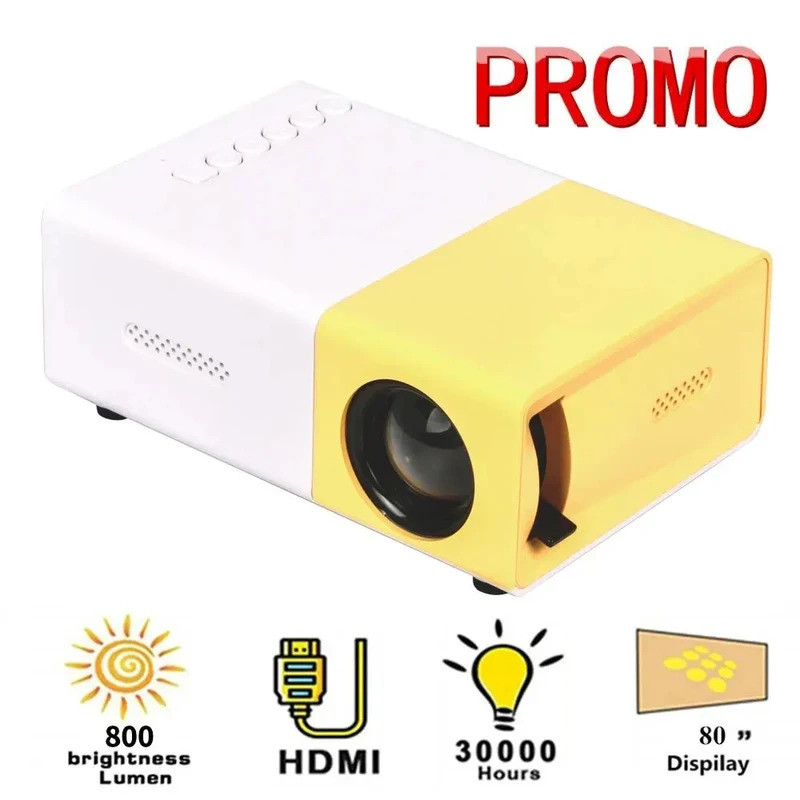 YG300 MINI LED Projector 1080P 320x240p USB Audio Compatible HDMI YG300อัปเดต Home Media Player 7TP1