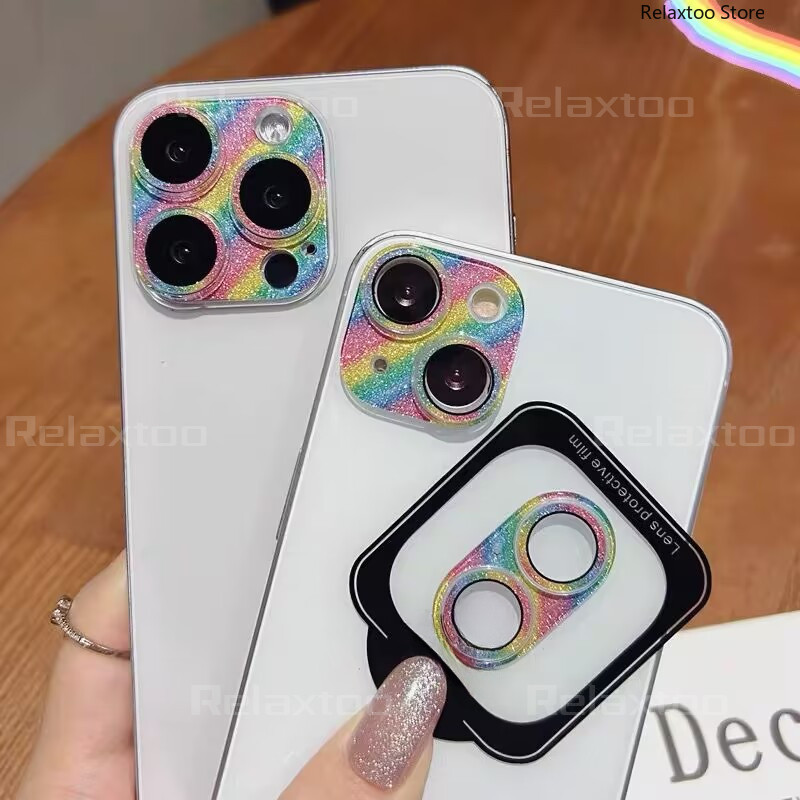 เต็มโค้งเลนส์กล้องกระจกป้องกันสําหรับiphone16 iPhone 16 15 14 Pro Max Plus 16Plus IPhone16ProMax 5Gแหวนซิลิโคนใสกระจกนิรภัยเลนส์ป้องกันกรณีปกหลังฟิล์มหมวก