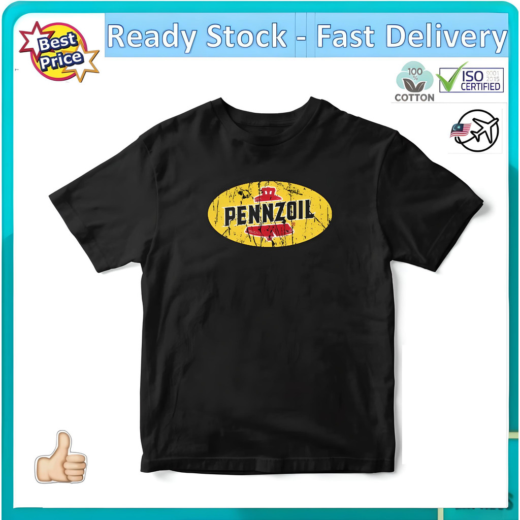 SL-299 เสื้อยืด Pennzoil เสื้อเชิ้ต Baju แขนสั้น [XS-3XL] Cotton 100%