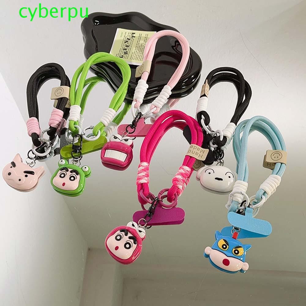 Cyberpullse Crayon Shin Chan จี้ห้อยโทรศัพท์, สายห้อยเคสโทรศัพท์ พวงกุญแจเครยอนชินจัง,เชือกโทรศัพท์ข้อมือ Kawaii เครื่องประดับอะนิเมะพวงกุญแจการ์ตูนสายโทรศัพท์ของขวัญ
