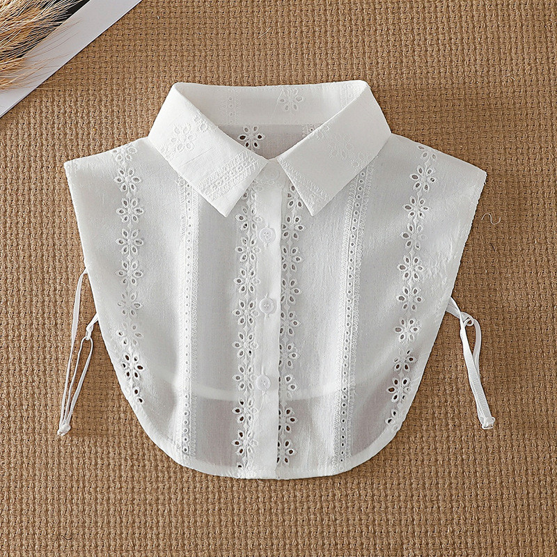 เสื้อสเวตเตอร์ผู้หญิงปกปลอมตกแต่งขอบลูกไม้ยืนขึ้นปกครึ่งความยาวคอตุ๊กตาฤดูใบไม้ร่วงและฤดูหนาวฤดูใบไม