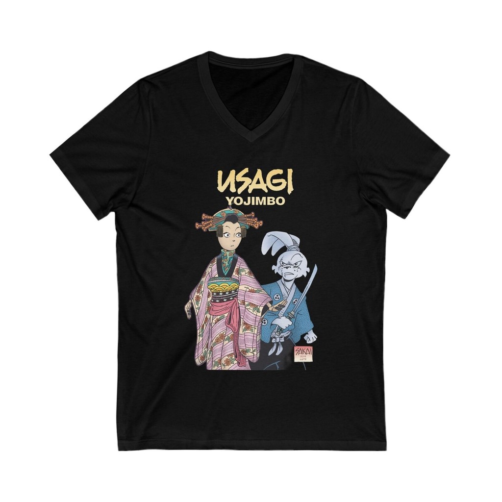 เสื้อยืด Usagi Yojimbo ลายพิมพ์โดดเด่น คอวี สวมใส่สบาย