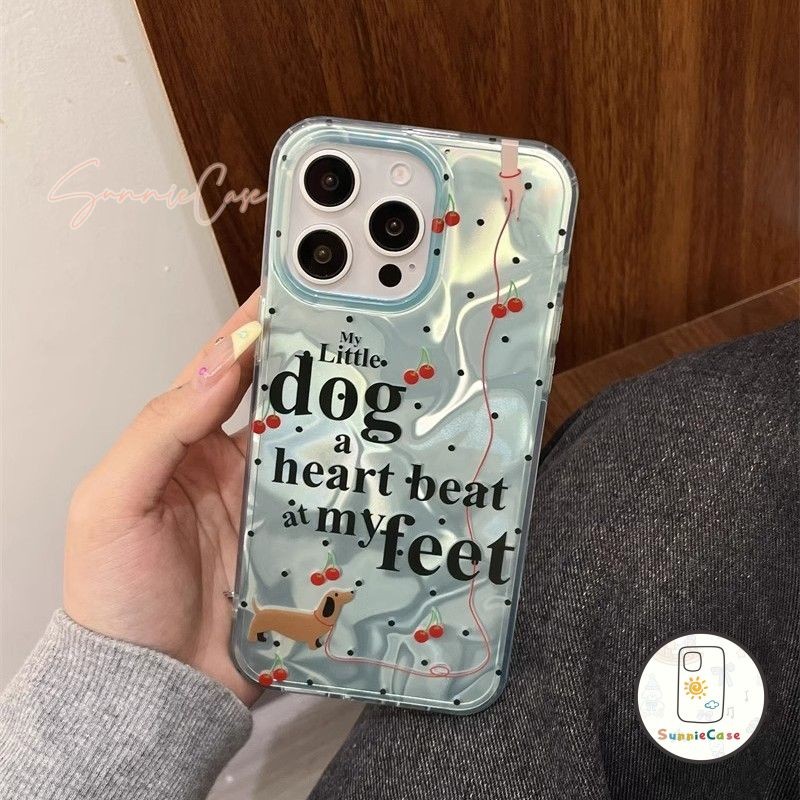 น่ารักจัง เคสไอโฟน IPhone 16 7 12 14 11 13 15 Pro Max XR 8 6 X XS Plus 6S 14 Max SE 2020 การ์ตูน หมา จดหมาย แฟชั่น เคส