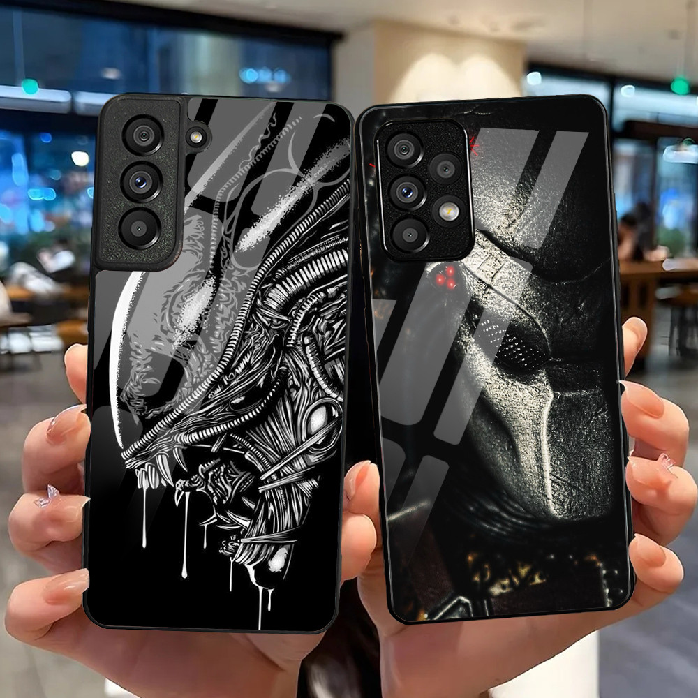 Alien Vs Predator 02 กระจกนิรภัยเคสโทรศัพท์สําหรับ Samsung Galaxy S9 Plus S10 S10e S20 FE S20 Plus S