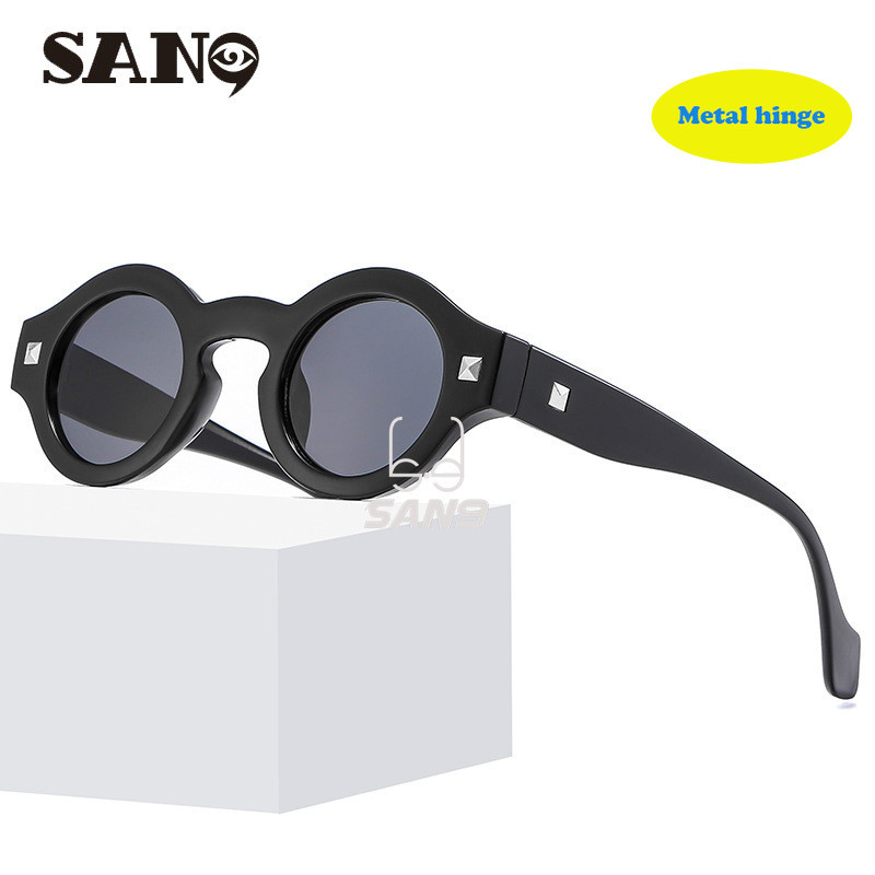สนับสนุนขายส่งCOD (San9) แว่นกันแดดกรอบกลมเล็กสําหรับผู้ชาย UV400