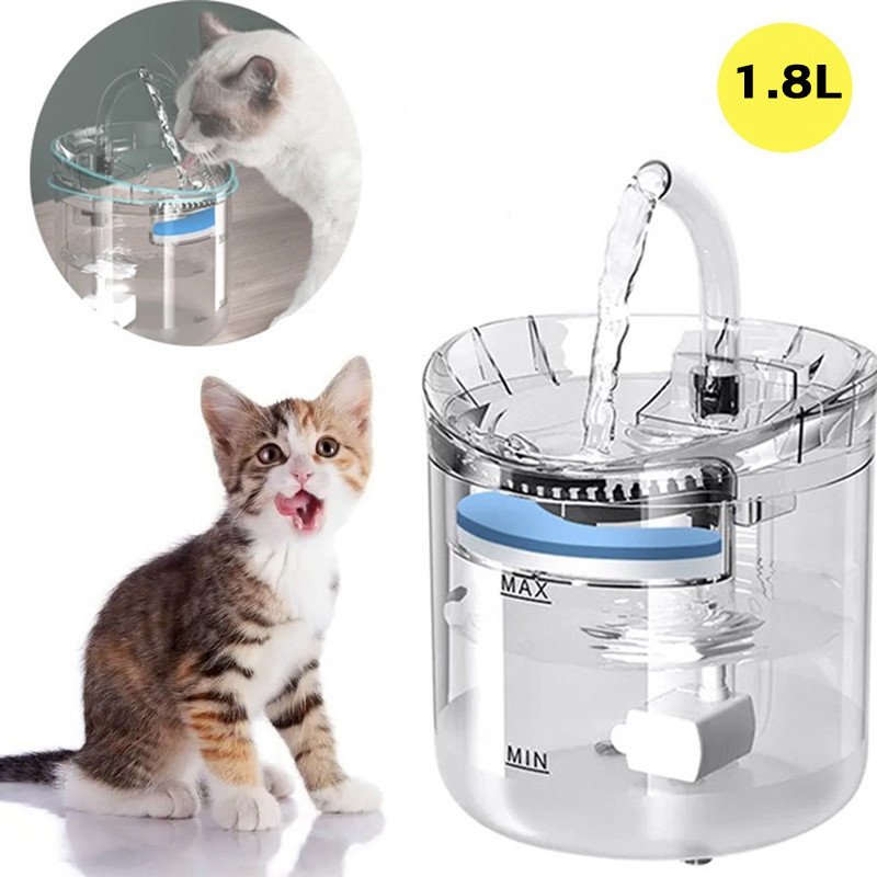 【meters_seen】1.5L/1.8L น้ำพุสัตว์เลี้ยง น้ำพุอัตโนมัติ น้ำพุแมวสัตว์เลี้ยงอัตโนมัติ เงียบมาก มาพร้อมตัวกรองน้ำ