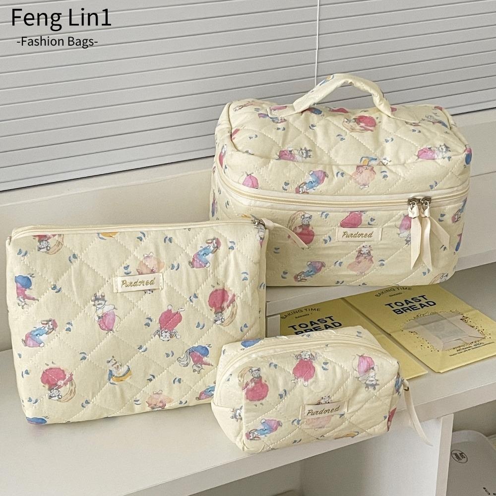 กระเป๋าเครื่องสําอาง FENGLING, ถุงซักผ้า Happy Mouse มูลค่าสูง, กระเป๋าเก็บมือหมี Maroon แบบพกพา