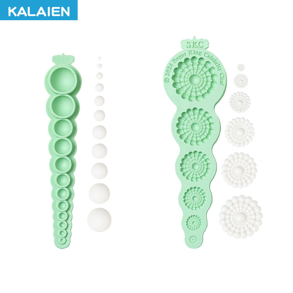 Kalaien DIY ซิลิโคน F ondant แม่พิมพ์รอบ, รูปดอกไม้แม่พิมพ์อบ Non Stick และง่ายที่วางจำหน่าย DIY มือหัตถกรรมเค้กตกแต่ง F ondant, ดิน, sugarcraft ซิลิโคนแม่พิมพ์