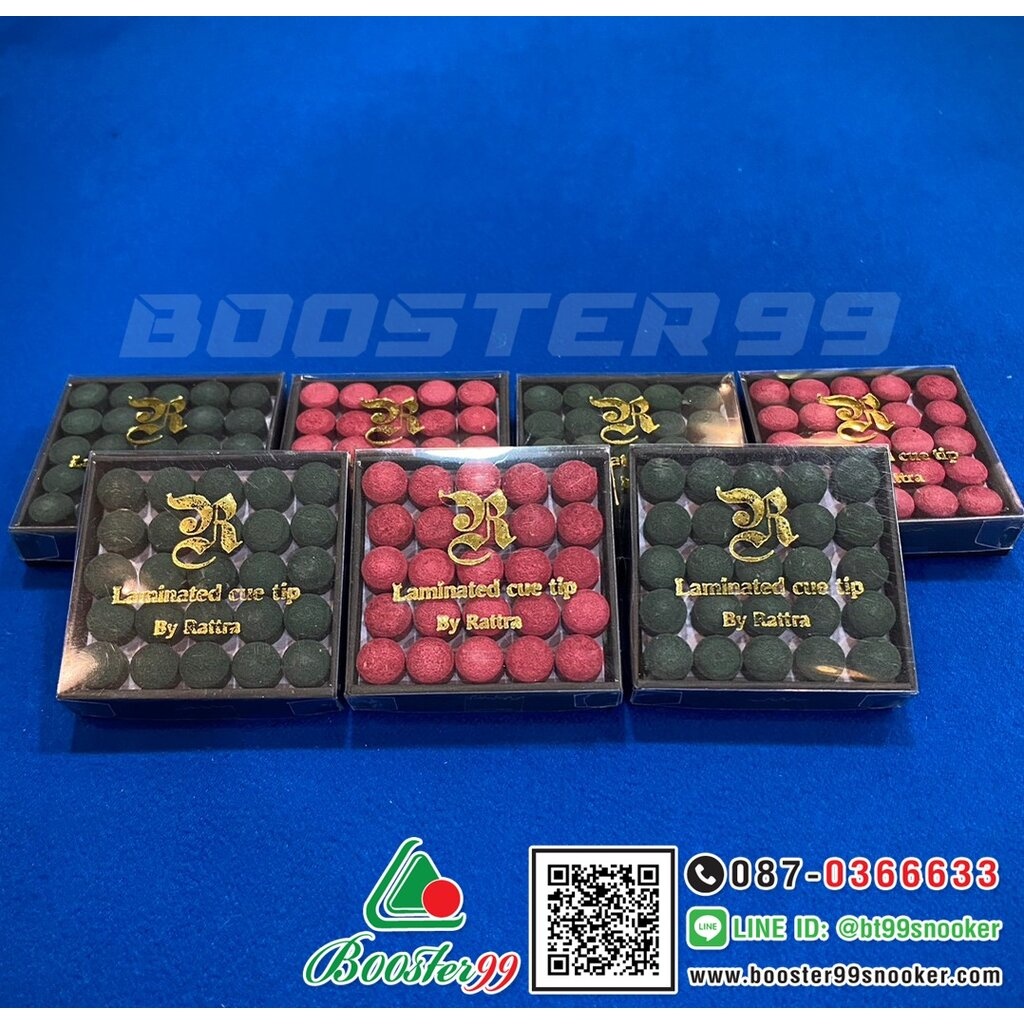 CT10-1/12-1 หัวคิว สนุกเกอร์ หนังอัด ลามิเนต แบร์น รัตตร้า Rattra หัวคิว ไทยแท้ (ราคาต่อกล่อง 50หัว)