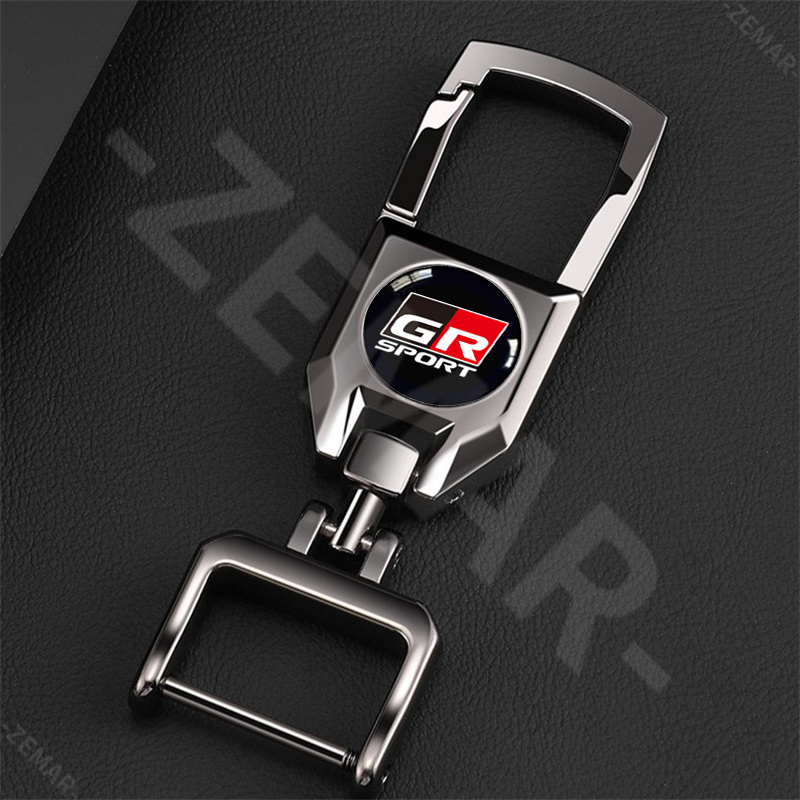 Toyota GR พวงกุญแจรถโลหะสากล 360° ที่วางกุญแจป้องกันการสูญหายแบบหมุนได้ สําหรับ 86 Yaris Corolla Cross Altis Supra CHR Wish bZ4X Vios Sienta Avanza - รูปที่ 7