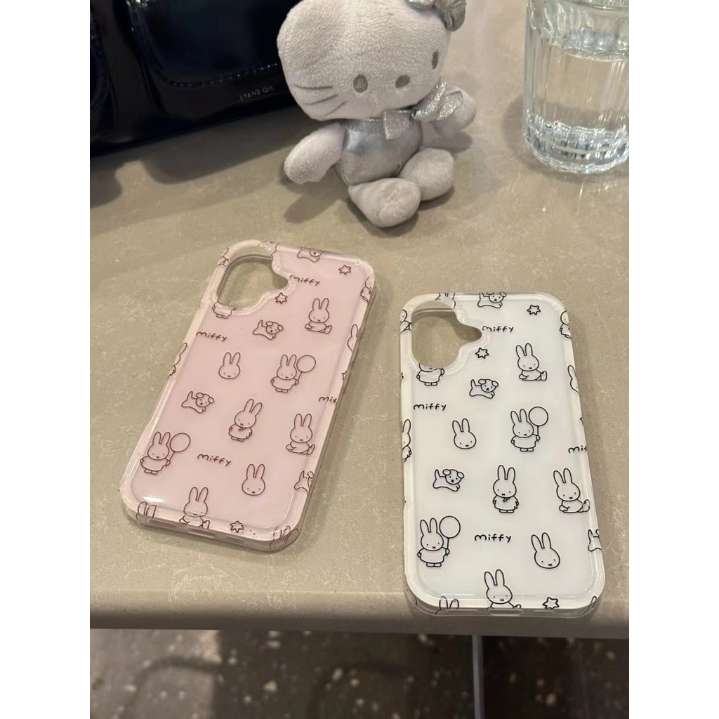 Line Miffy Double-Layer imd เหมาะสําหรับ iPhone15promax สไตล์ใหม่ 16pro เคสโทรศัพท์ 14 Apple 13/12 รวมทุกอย่าง 11 น่ารัก xr/xs AIXB