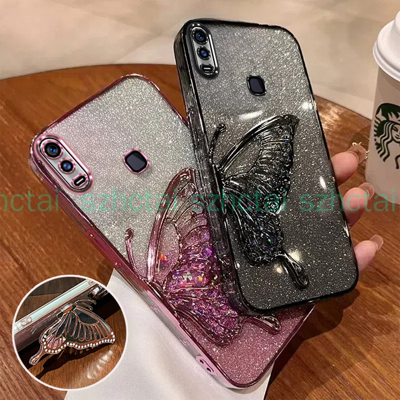 เคส vivo y11 y12 y15 y17 y19 หรูหรา ชุบทรายไหล เงางาม แวววาว เกราะป้องกันใสกันกระแทกพร้อมวงเล็บ เคสโทรศัพท์ vivo y11 y12 y15 y17 y19