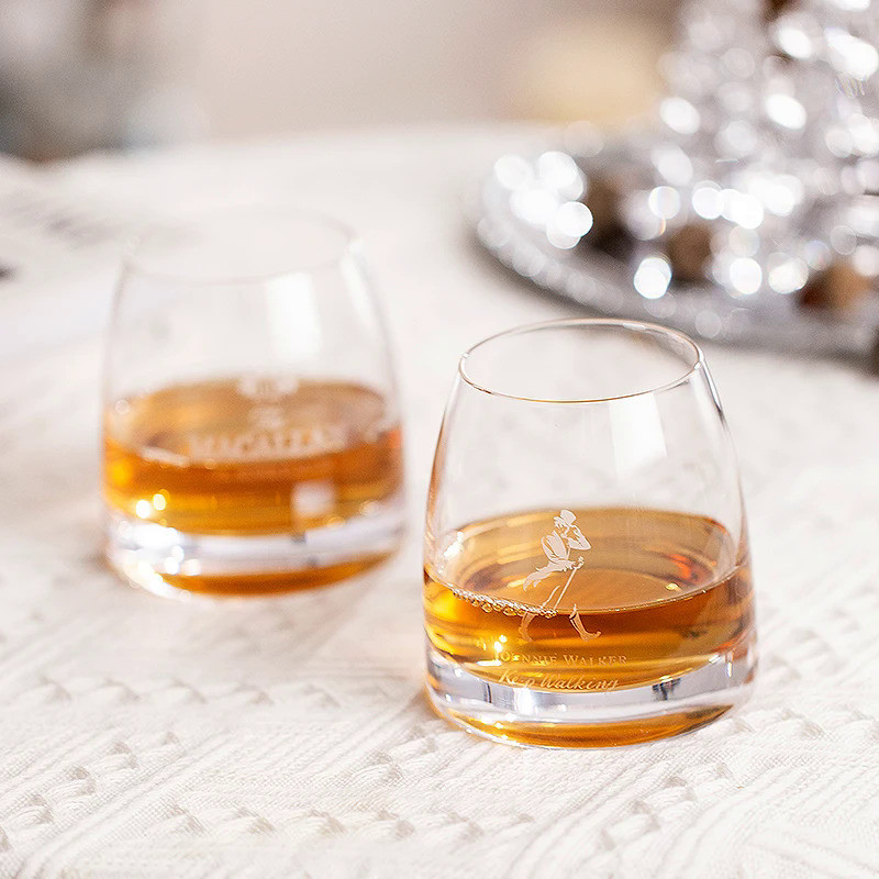 Macallan Whiskey Glasses, Set of 2 - Ice ball-ready! 11oz Glass, Perfect for Scotch, Cocktails, Rum,