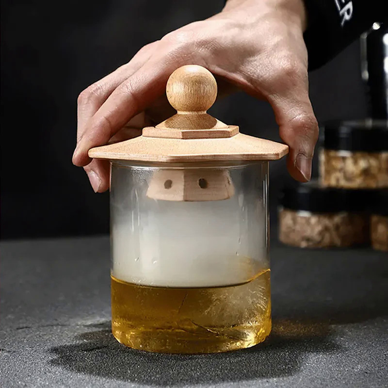 Wooden Cocktail Smoker Kit Whiskey Fruity Wood Chips Bartending Accessories Smoke Maker For Drinks K