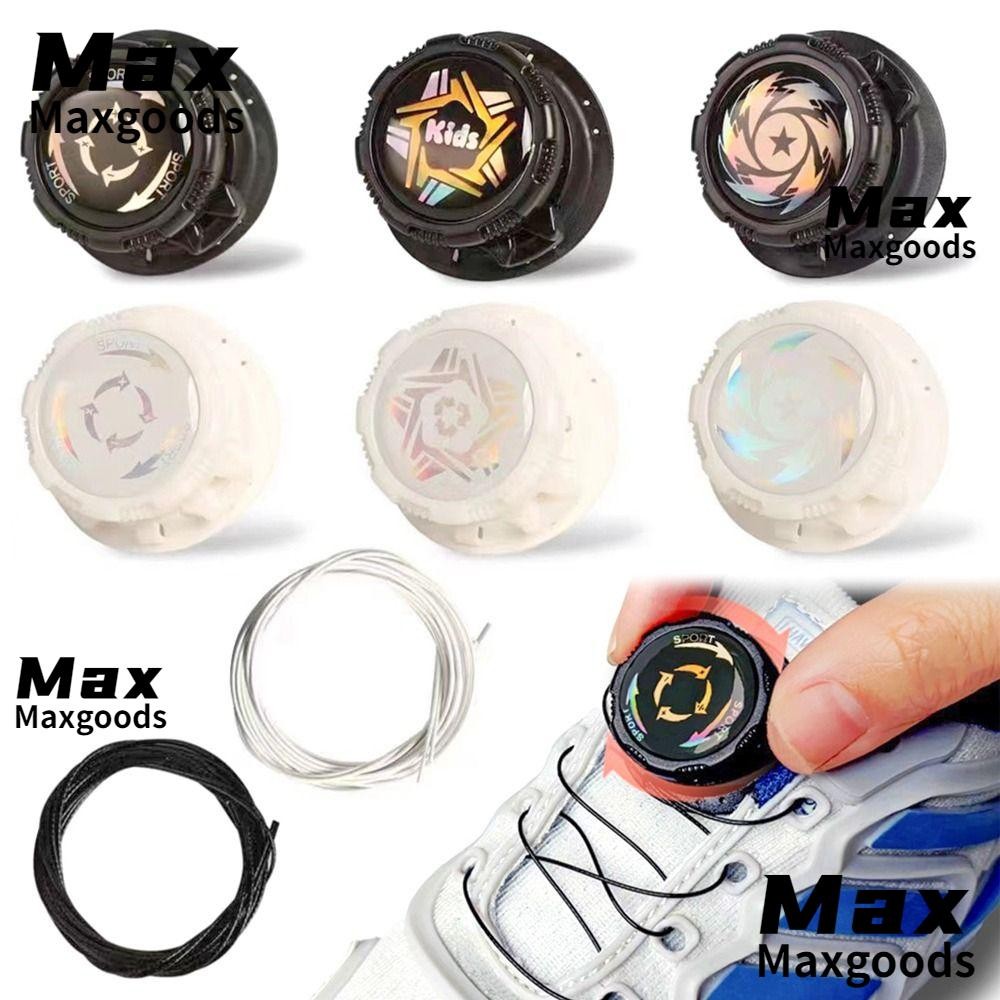 Maxg 1 คู่เชือกผูกรองเท้าเปิดหัวเข็มขัด,ลวดโลหะอัตโนมัติไม่มี Tie รองเท้า Laces, รองเท้าผ้าใบทนทานรองเท้าลําลองรองเท้าวิ่งเชือกหมุน Universal Quick Lock Shoestring เด็กผู้ใหญ่