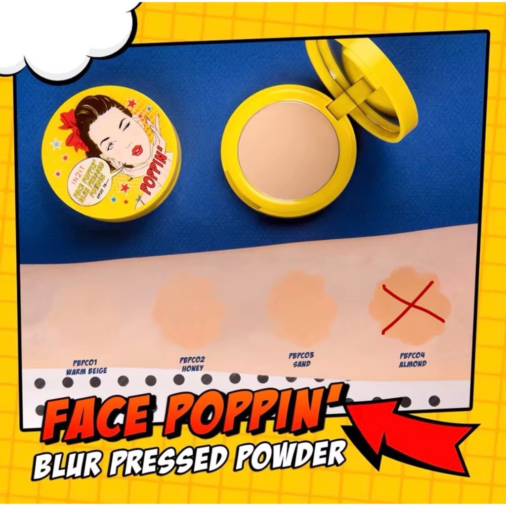 IN2IT face poppin blur pressed powder PBPC  อินทูอิท เฟส ป๊อบปิ้น เบลอ เพรส พาวเดอร์