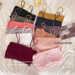 #290 พร้อมส่ง ชุดชั้นในสายเดี่ยว แบบร่อง แนวชิคๆ ชุดชั้นในสตรี พร้อมแผ่นรองหน้าอก มี 12 สี