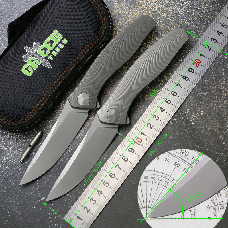 Green Thorn BIo# Folding Knife VG10 Blade TC4 titanium Camping Hunting Outdoor Fishing Hiking Kitche