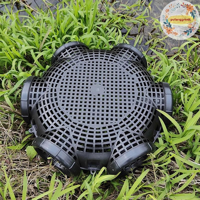 Pufanggreat 6 หลุมจับ Loach Loกุ้งก้ามกรามกรงปลาไหลสีเหลืองผสมปลา Crayfish Catcher ตกปลากลางแจ้งสุทธิกรงพลาสติกกุ้งกับดักกรง TH