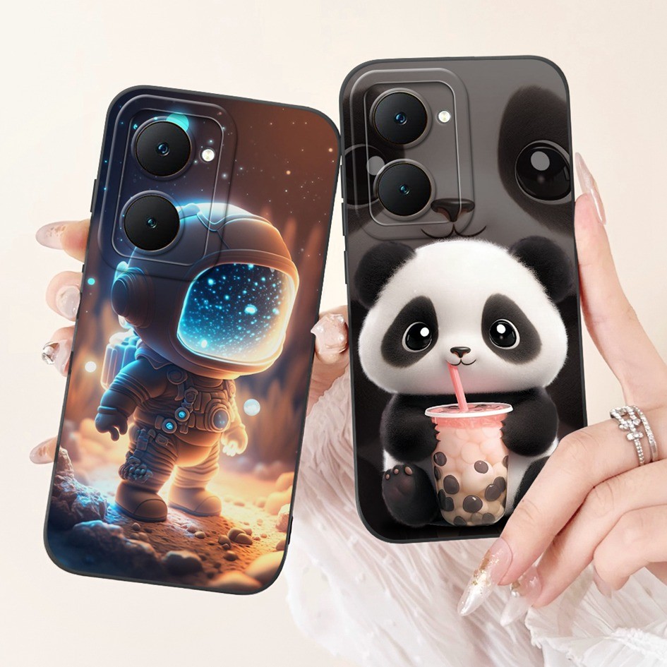 เคสกันกระแทกสําหรับ Vivo Y03 Y03t Y18 Y18i Y18e ปลอก 2024 ออกแบบใหม่น่ารักการ์ตูนซิลิโคนอ่อนนุ่มปกหลังสําหรับ VivoY03T กรณี