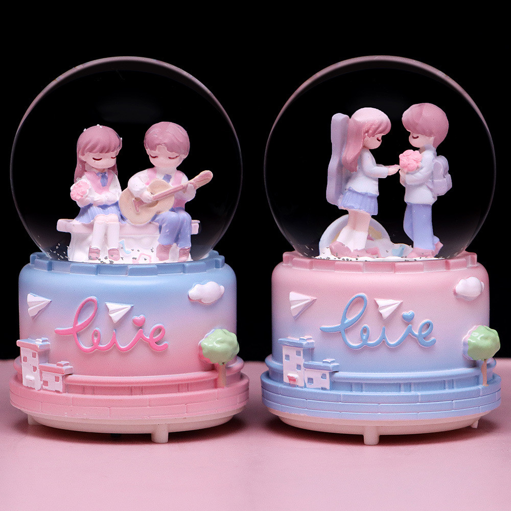 กล่องดนตรีคริสตัลบอลคำสารภาพกีตาร์, Love Pledge การ์ตูนสร้างสรรค์, กล่องดนตรีหิมะเรืองแสงสำหรับแฟน