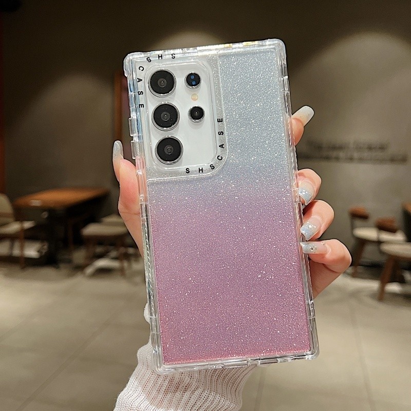 สำหรับ Samsung S24 S23 ultra PLUS S24 Fe 3 in 1 Bling gradient Glitter เคสโทรศัพท์สำหรับ Samsung S22 ultra PLUS S25 S21 S20 FE A16กันกระแทกฝาหลังแบบแข็ง ราคา ถูกที่สุด ดีลบีเคเค แกลเลอรีภาพที่ 9